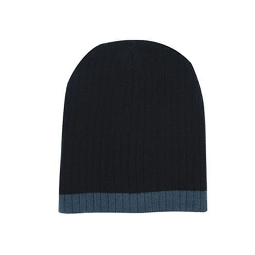 Two Tone Cable Knit Beanie - Toque