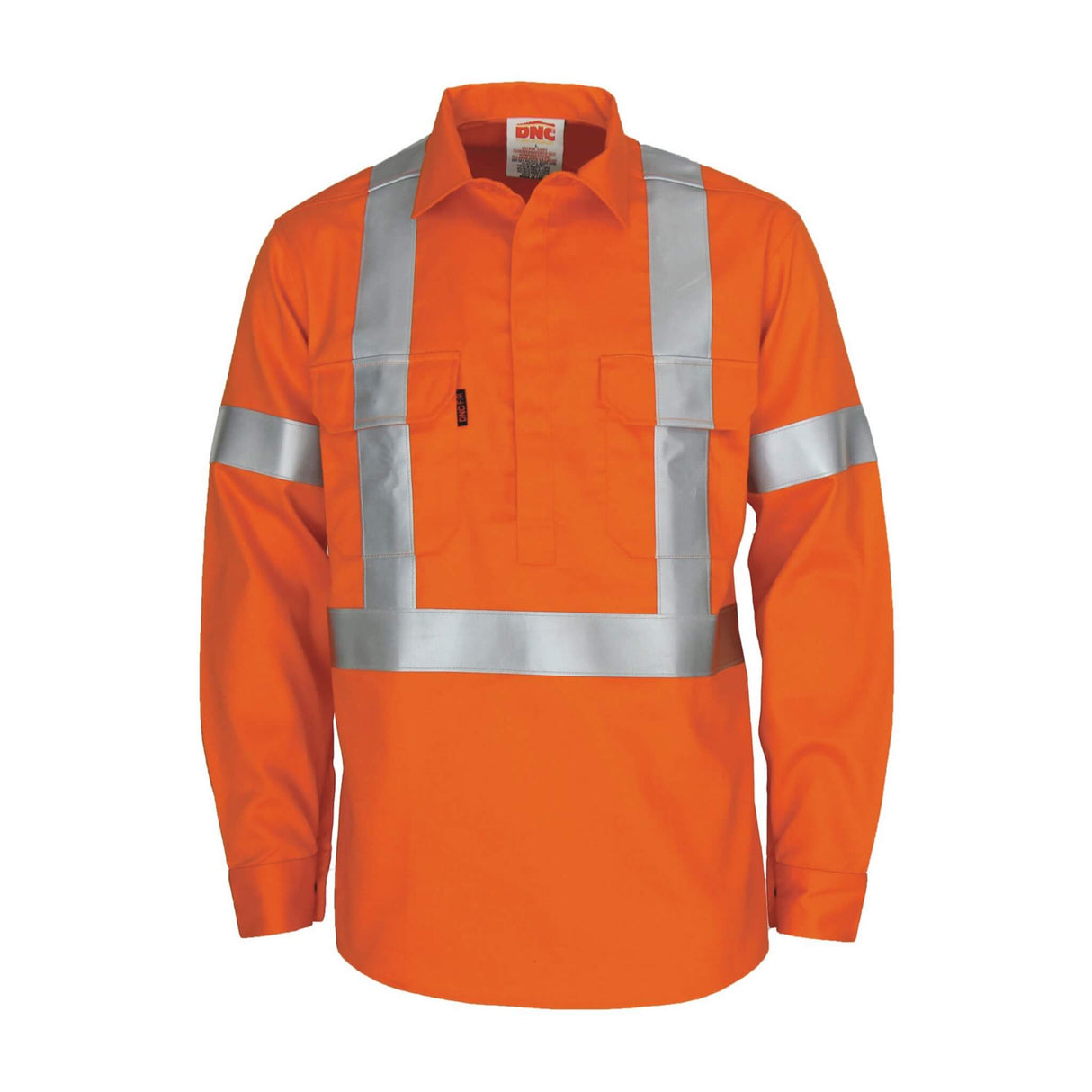 3408 Flame Retardant Cosed Front Shirt With "X" Back L/S