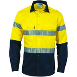 3536 HiVis 2Tone Drill Shirt Taped Long Sleeve - Embroidered