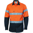 3536 HiVis 2Tone Drill Shirt Taped Long Sleeve - Embroidered