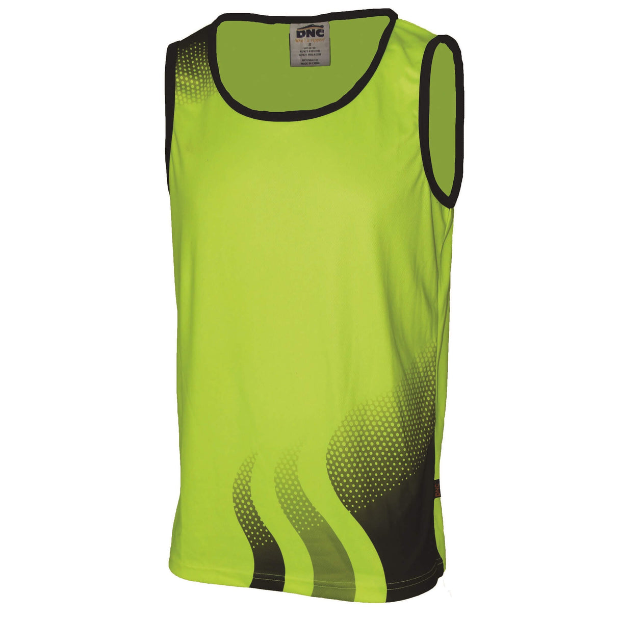 3561 Hivis Sublimated Wave Singlet - Embroidered