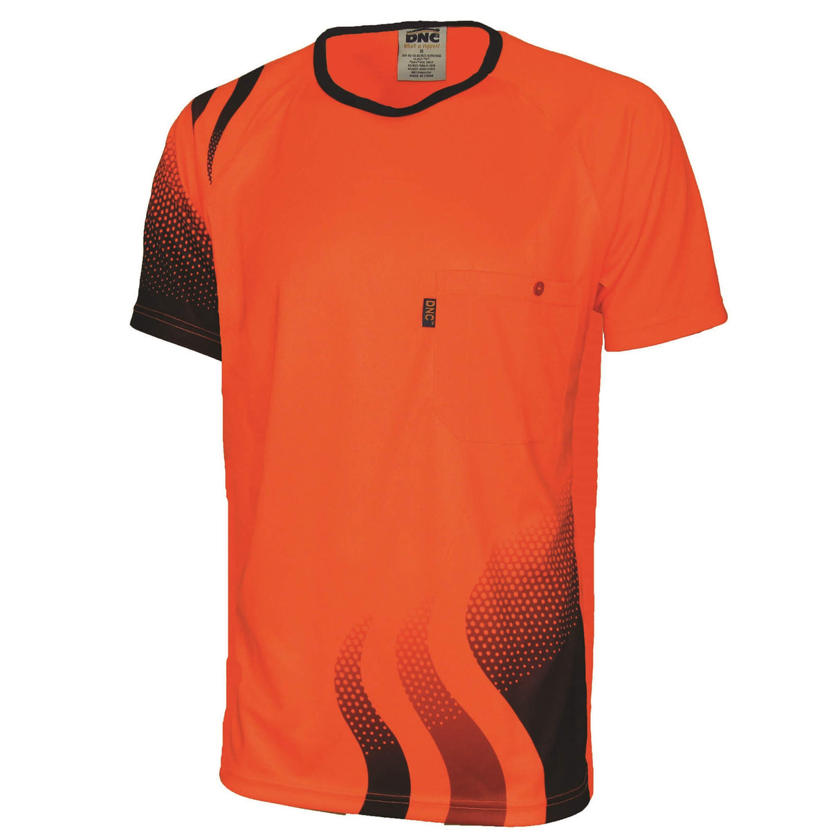 3562 Hivis Sublimated Wave T-Shirt - Embroidered