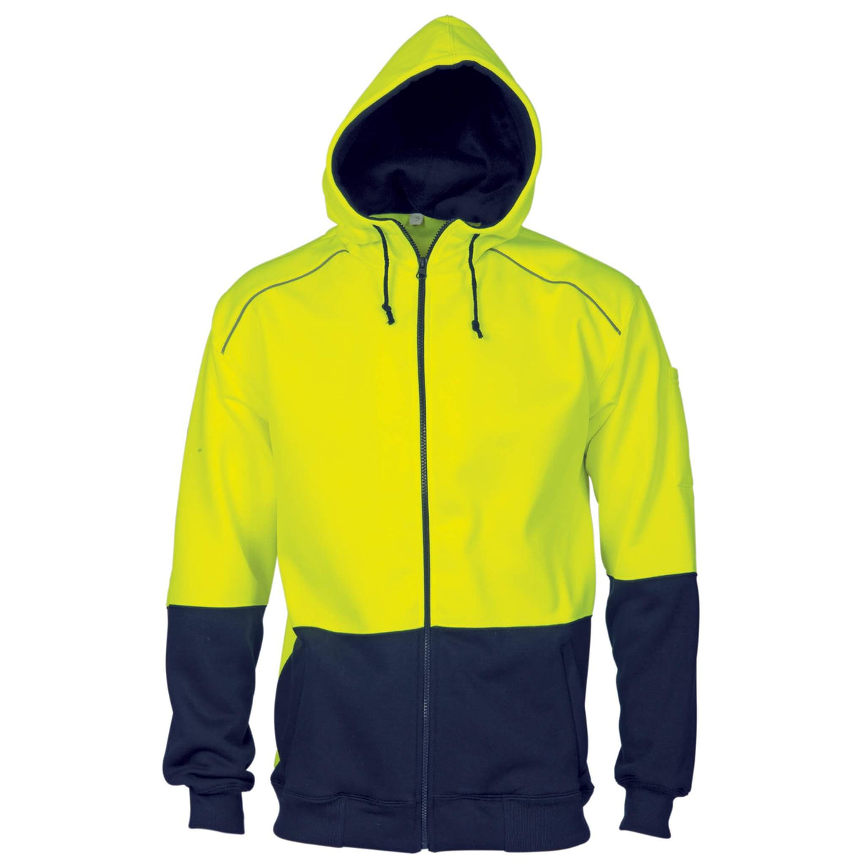 3728 HiVis Full Zip Fleecy Hoodie