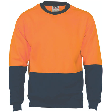 3821 HiVis Two Tone Fleecy Sweat Shirt - Embroidered