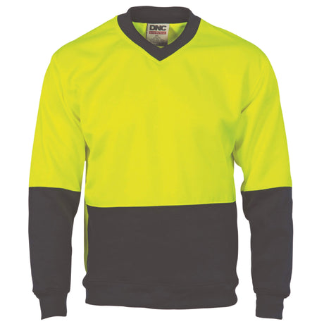3822 HiVis Two Tone Fleecy Sweat Shirt - Embroidered