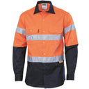 3836 HiVis Two Tone Drill Shirt With 3M Tape Long Sleeve - Embroidered