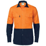 3838 Two Tone Drill Shirt with Press Stud