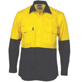 3840 HiVis 2 Tone Cool-Breeze Cotton Shirt Long sleeve - Embroidered