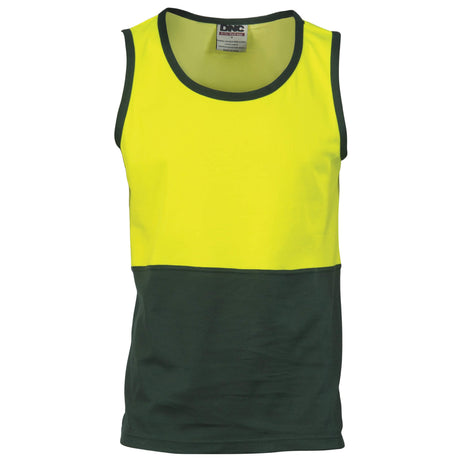 3841 HiVis Cotton Back Two Tone Singlet