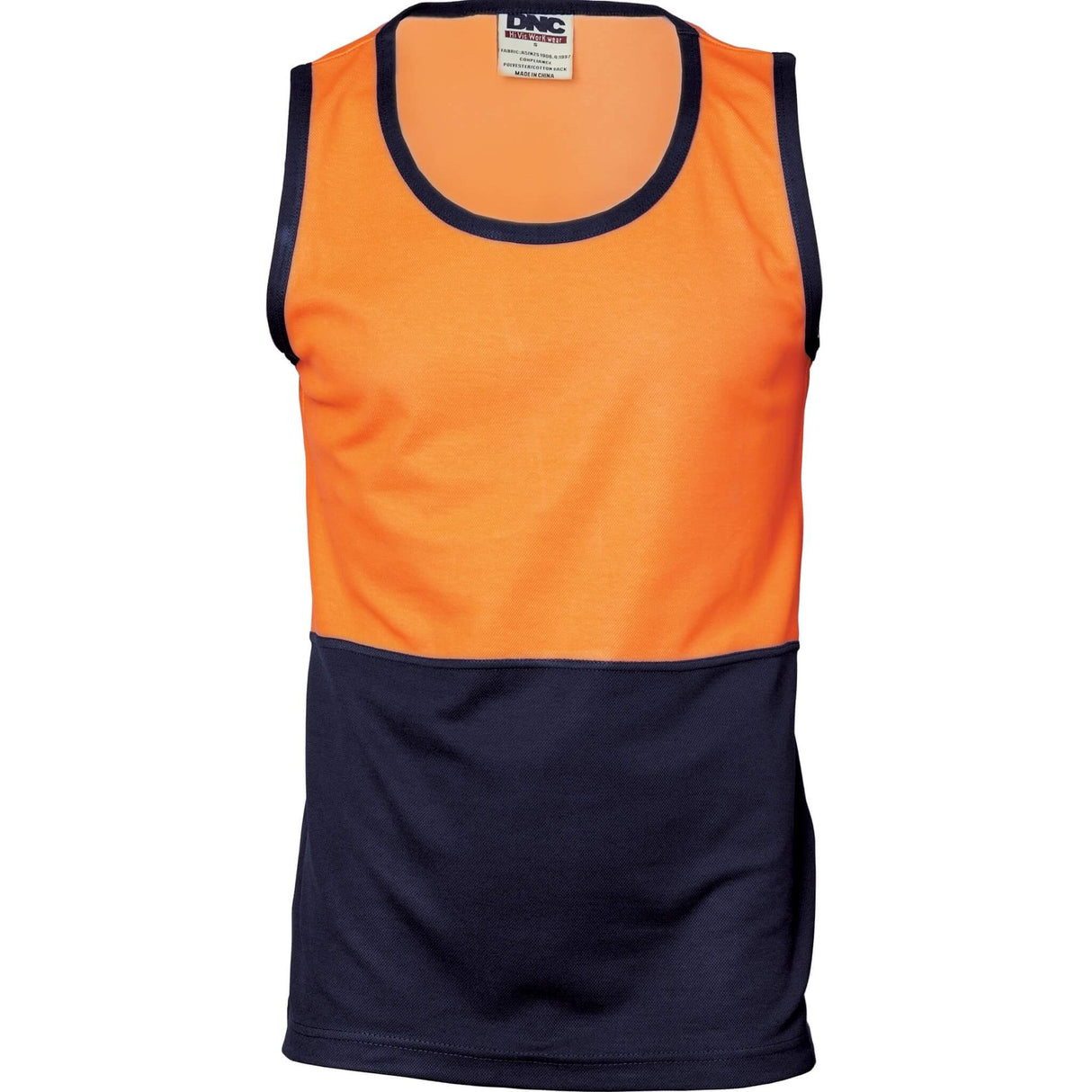 3841 HiVis Cotton Back Two Tone Singlet