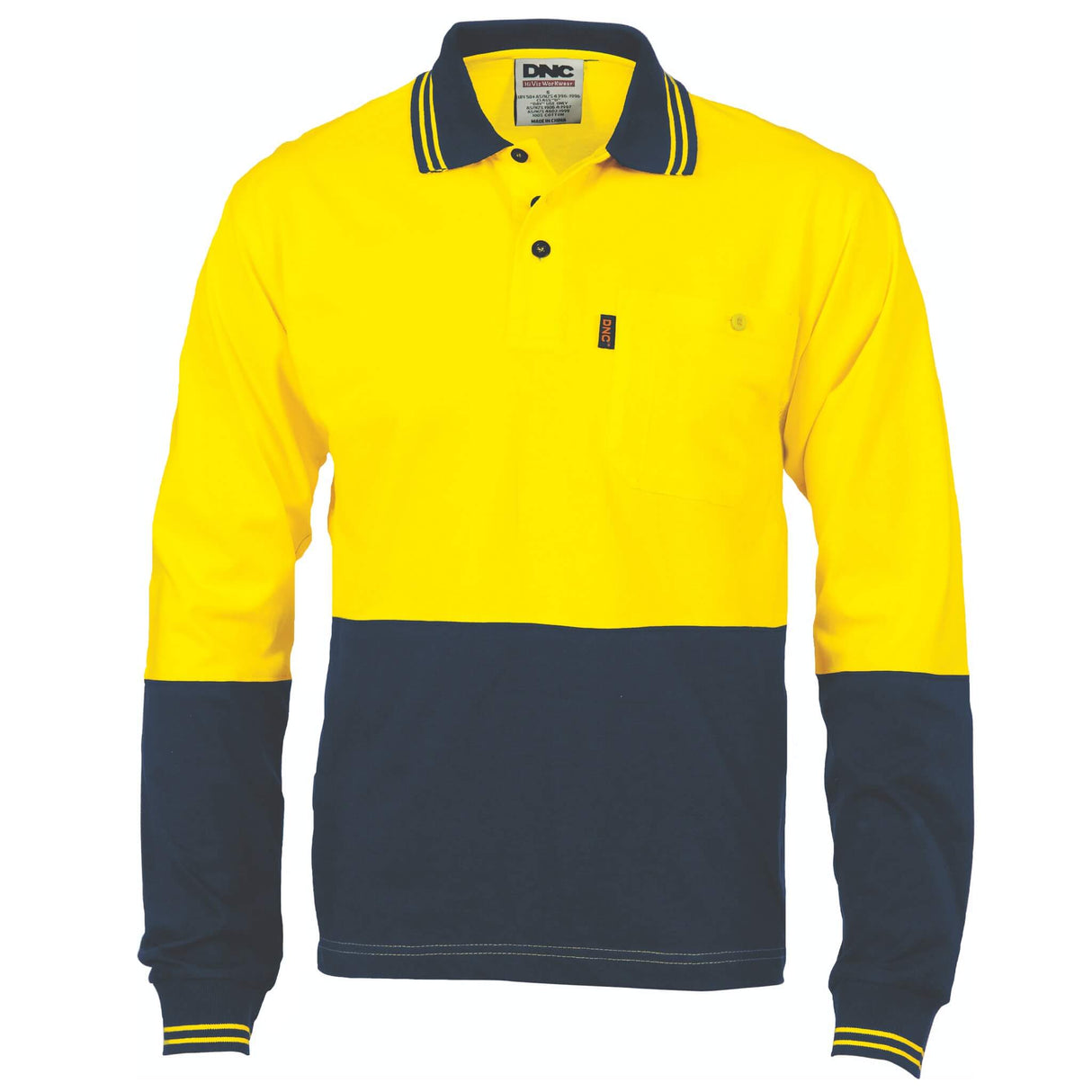 3846 HiVis Cool-Breeze Cotton Jersey Polo Shirt - Long Sleeve