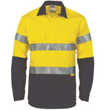3849 HiVis Two Tone Closed Front Cotton Shirt Taped