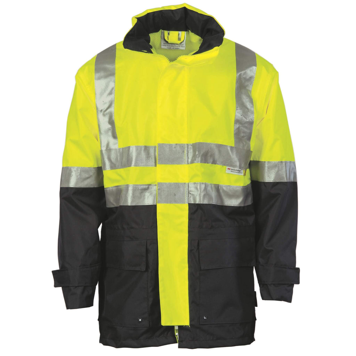 3867 HiVis Two Tone Breathable Rain Jacket With 3M Tape