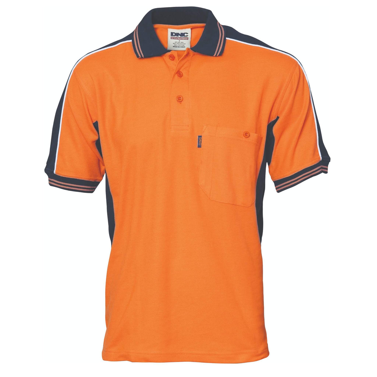 3895 Poly/Cotton Contrast Panel Polo - Short Sleeve