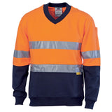 3924 Hi Vis Two Tone Cotton Fleecy Sweat Shirt Taped