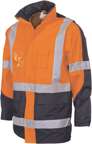 3993 HiVis 2 Tone Cross Back D/N “2 in 1” Contrast Rain Jacket