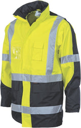 3993 HiVis 2 Tone Cross Back D/N “2 in 1” Contrast Rain Jacket