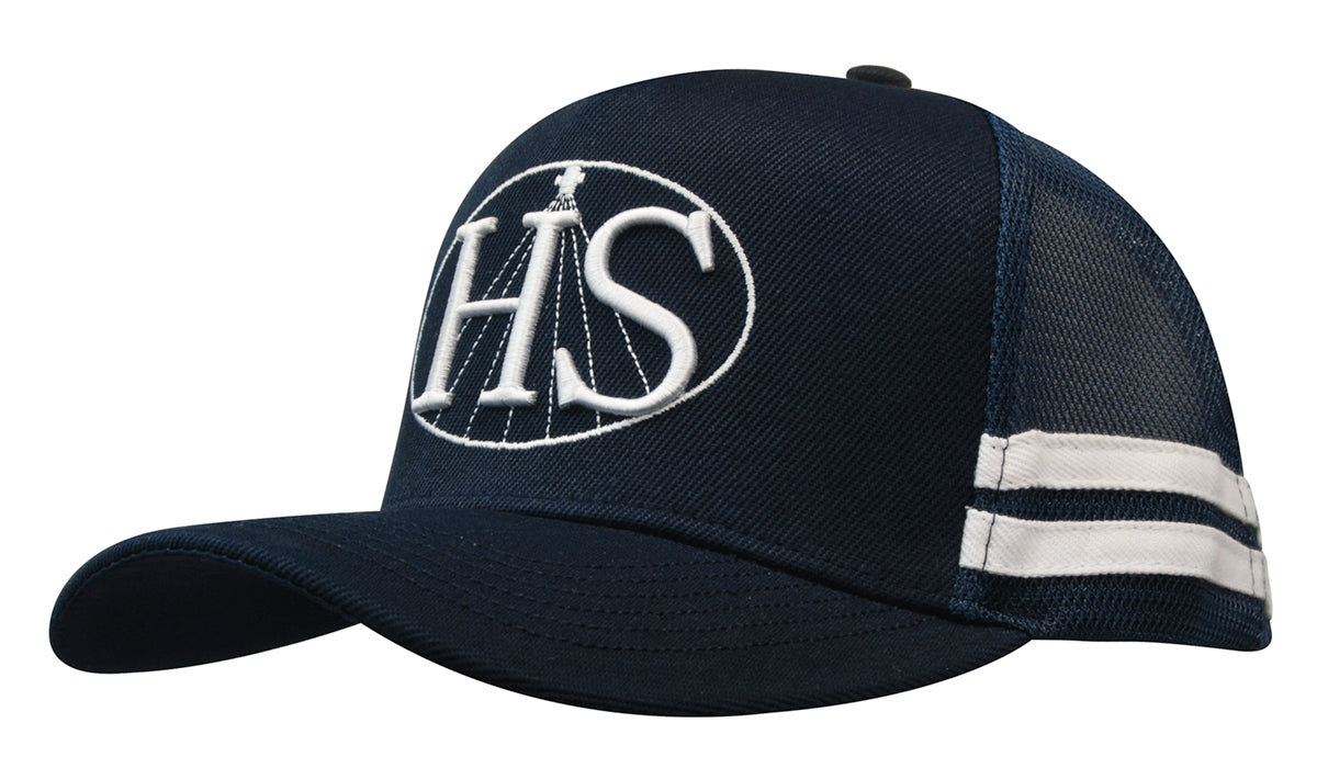 American Premium Twill/Mesh Deep Fit Trucker With Stripes (3995)