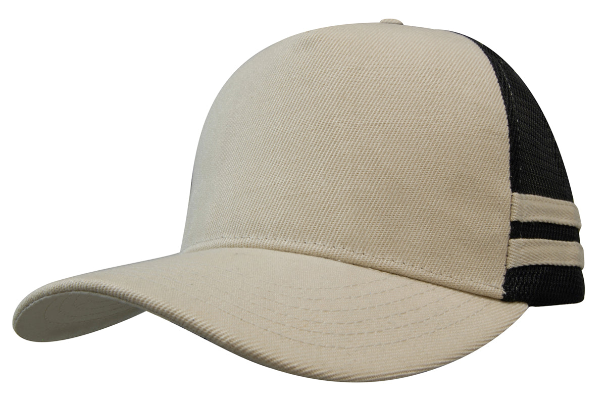 American Premium Twill/Mesh Deep Fit Trucker With Stripes (3995)