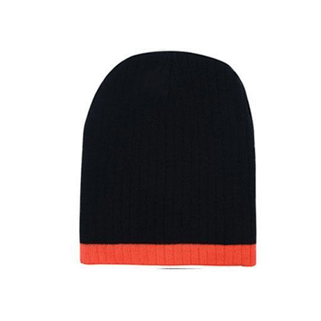 Two Tone Cable Knit Beanie - Toque