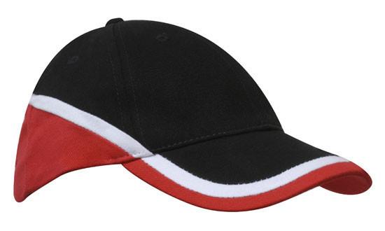 Headwear Brushed Heavy Cotton Tri-Coloured Cap (4026)