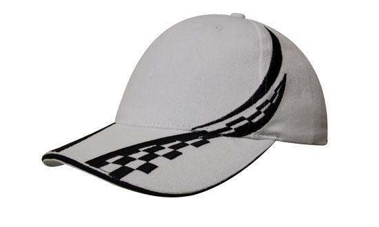 Headwear Brushed Heavy Cotton With Swirling Checks & Sandwich Cap (4076)