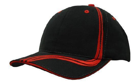 Headwear Brushed Heavy Cotton with Waving Stripes on Crown & Peak Cap (4099)