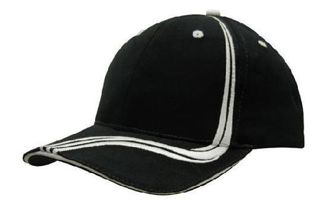 Headwear Brushed Heavy Cotton with Waving Stripes on Crown & Peak Cap (4099)