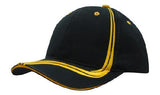 Headwear Brushed Heavy Cotton with Waving Stripes on Crown & Peak Cap (4099)