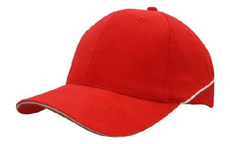 Headwear Brushed Heavy Cotton With Crown Piping And Sandwich (4103)