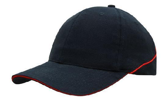 Headwear Brushed Heavy Cotton With Crown Piping And Sandwich (4103)