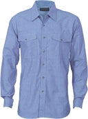 4104 Mens Twin Flap Pocket Cotton Chambray Long Sleeve