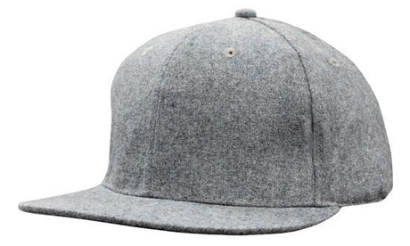 Headwear Grey Marle Flannel Flat Peak cap (4135)