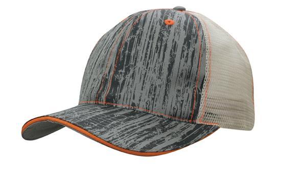 Headwear Wood Printed Fabric/Mesh Back Cap (4143)