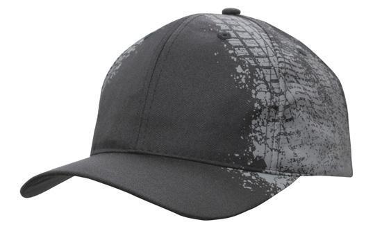 6 Panel Breathable Poly Twill Cap With Tire Print