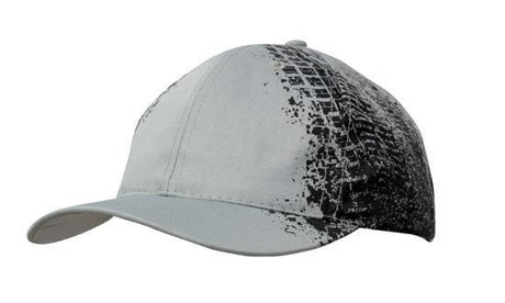 6 Panel Breathable Poly Twill Cap With Tire Print