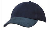 Headwear Brushed Heavy Cotton With Suede Peak Cap (4200)