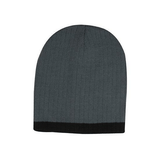 Two Tone Cable Knit Beanie - Toque