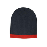 Two Tone Cable Knit Beanie - Toque