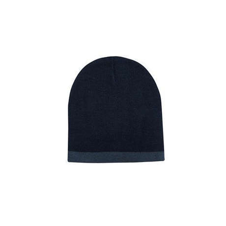 Roll Down Two Tone Acrylic Beanie - Toque Hat