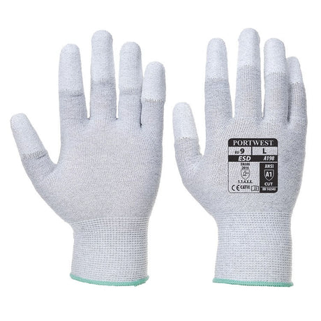 A198 Antistatic PU Fingertip Glove - dixiesworkwear