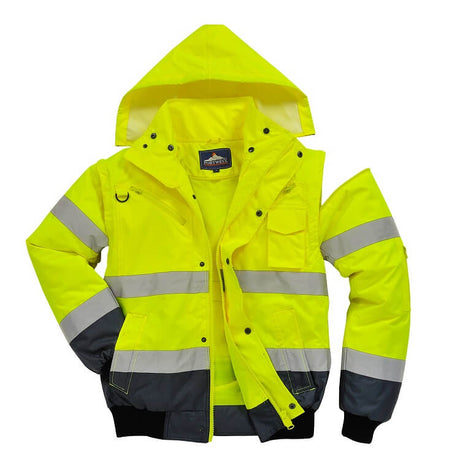 C465 Hi Vis 3-IN-1 Constrast Bomber Jacket - dixiesworkwear