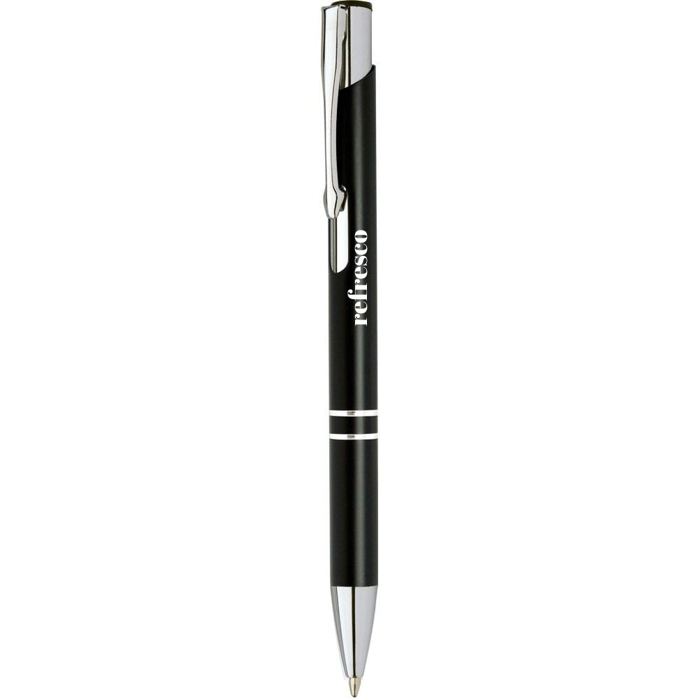 Matte Black Metal Pen with Stylus - Logo Engraved