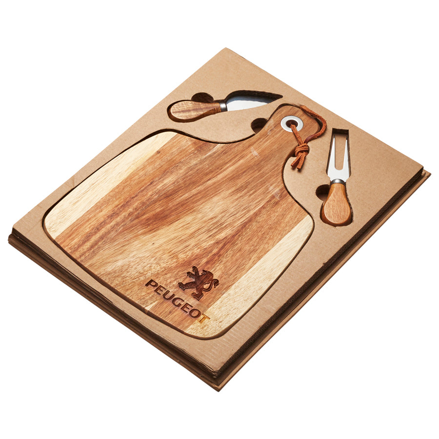 Acacia Cheeseboard & Knife Set - Engraved