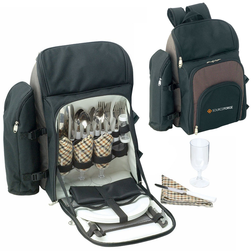 Flinders 4 Setting Picnic Backpack Set - Printed