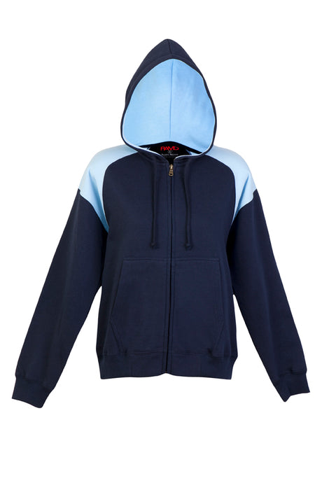 FZ33UN Bondi Ladies/Juniors Shoulder Contrast Zip Hoodie