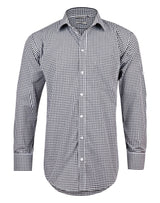 M7300L Men’s Gingham Check Long Sleeve Shirt With Roll-Up Tab Sleeve