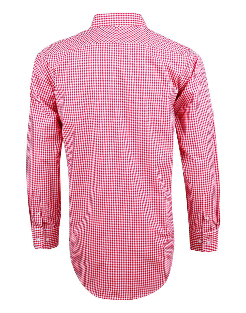 M7300L Men’s Gingham Check Long Sleeve Shirt With Roll-Up Tab Sleeve