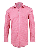 M7300L Men’s Gingham Check Long Sleeve Shirt With Roll-Up Tab Sleeve