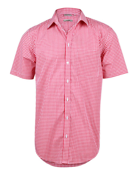 M7300S Men's Gingham Check Short Sleeve Shirt